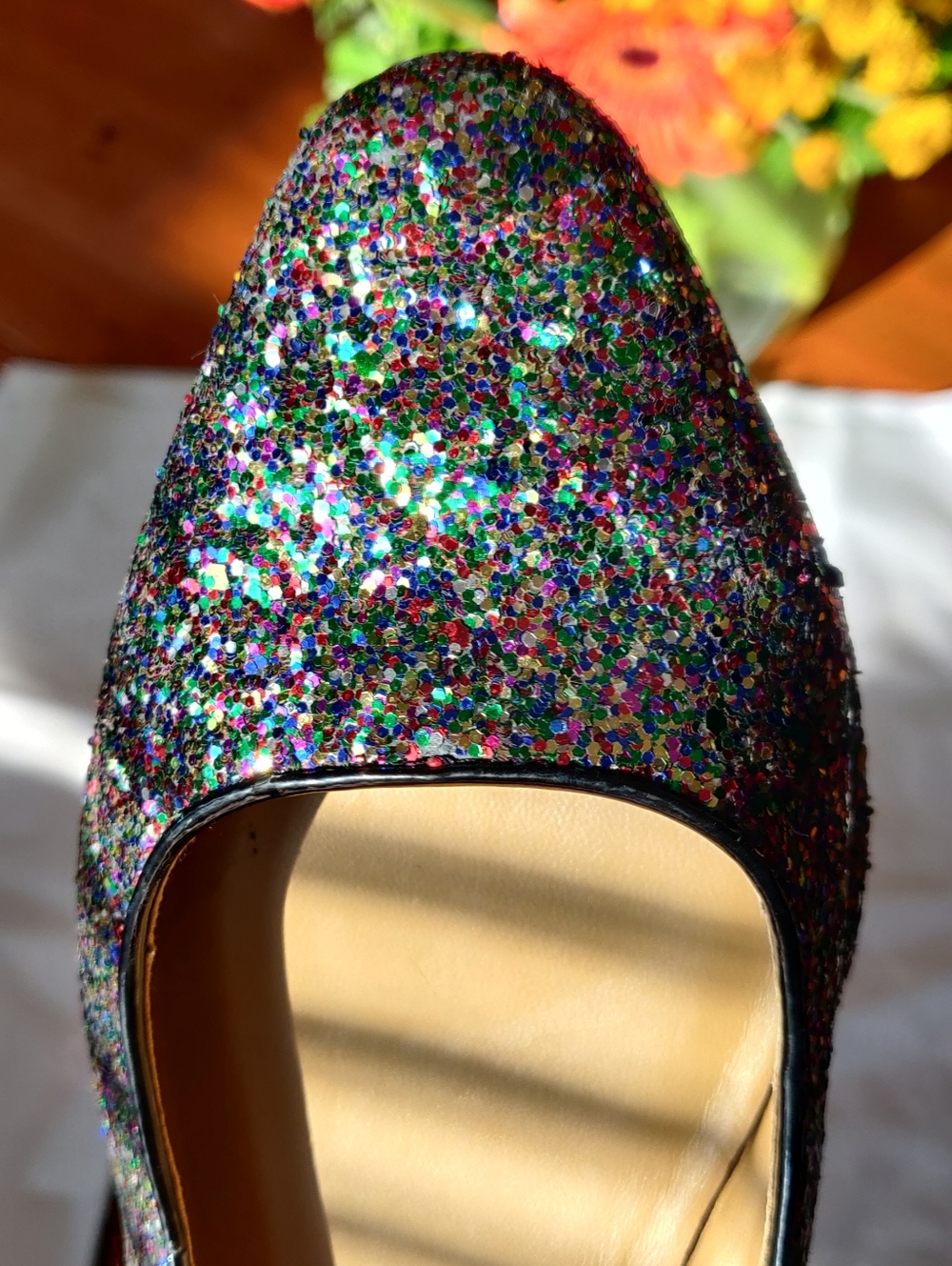 Talbots Multicolor Glitter Pointed Toe Flats 7.5